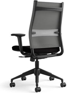 sitonit office chairs - Wit ergonomic task chair - gray mesh black frame back view - computer chair for home office chicagoland - chicagoofficechair.com