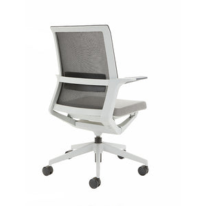 beniia office furniture - vello conference chair - gray mesh gray fabric gray frame computer chair - work from home chair - modern design - beniia.com/vello - chicagoofficechair.com
