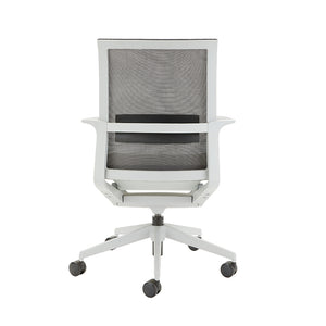beniia office furniture - vello collaborative chair - gray mesh modern office chair - back view - home office chair - naperville - elmhurst - schaumberg - niles - northbrook - arlington heights - elgin - beniia.com/vello