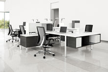 Load image into Gallery viewer, G20 office chairs by Global Total Office shown with benching workstations in a modern office space with light colors and open spaces modern globaltotaloffice.com