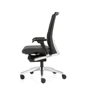 globaltotaloffice.com G20 mesh executive office chair side view chrome accents and designer lines try one at vpoe.com