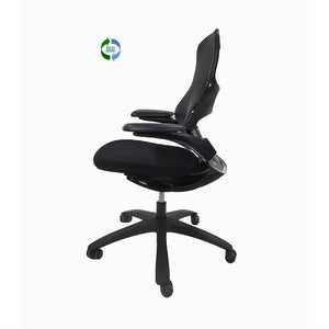 Knoll office chair - Generation office chair - black mesh - black fabric - black base - side view - ergonomic adjustable features - modern office furniture - chicagoofficechair.com