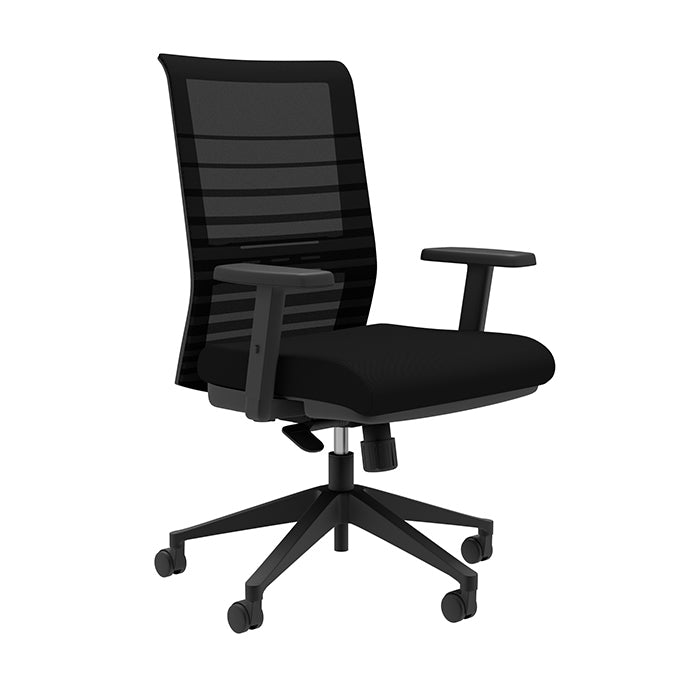 Compel office furniture - Lucky task chair - ergonomic computer chair - black mesh chair on wheels - chicagoofficechair.com