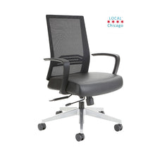 Load image into Gallery viewer, Smarti EL-C Conference Chair - ChicagoOfficeChair.com mesh back office chair aluminum base C armrests local chicago logo