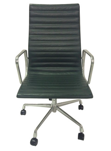 Herman Miller Eames Aluminum group high back conference chair in Emerald green and Satin Aluminum arms and base eames group hermanmiller.com officefurniturecenter.com